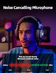 Gaming Headset with Microphone, Gaming Headphones for PS4 PS5 PC with RGB Lights, PlayStation Headset with Noise Reduction 7.1 Surround Sound Over-Ear and Wired 3.5mm Jack (Black)