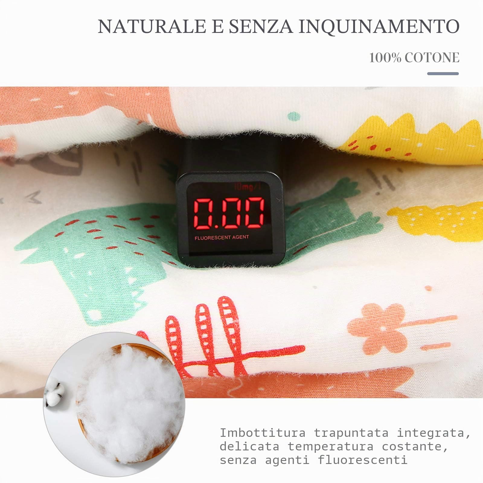 SONARIN Sacco Nanna Imbottito per Neonati con Maniche Lunche Asportabile,Magro,2.5 Tog Sacco a Pelo Invernale Autunnale in Cotone,Varie dimensioni da 6 mesi a 6 anni