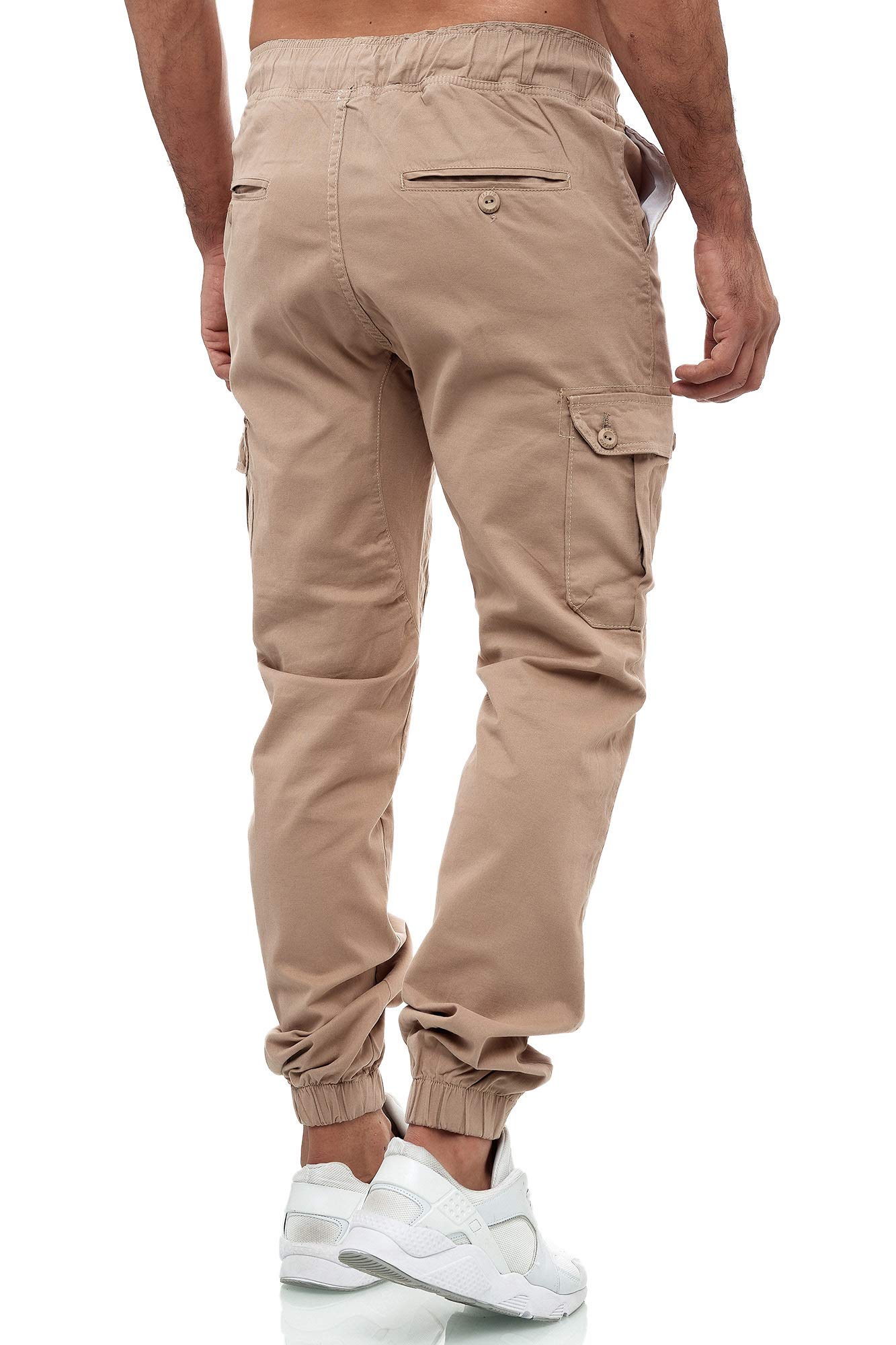 Tazzio - Pantaloni cargo da uomo, modello Chino, vestibilità normale, M610 beige. S