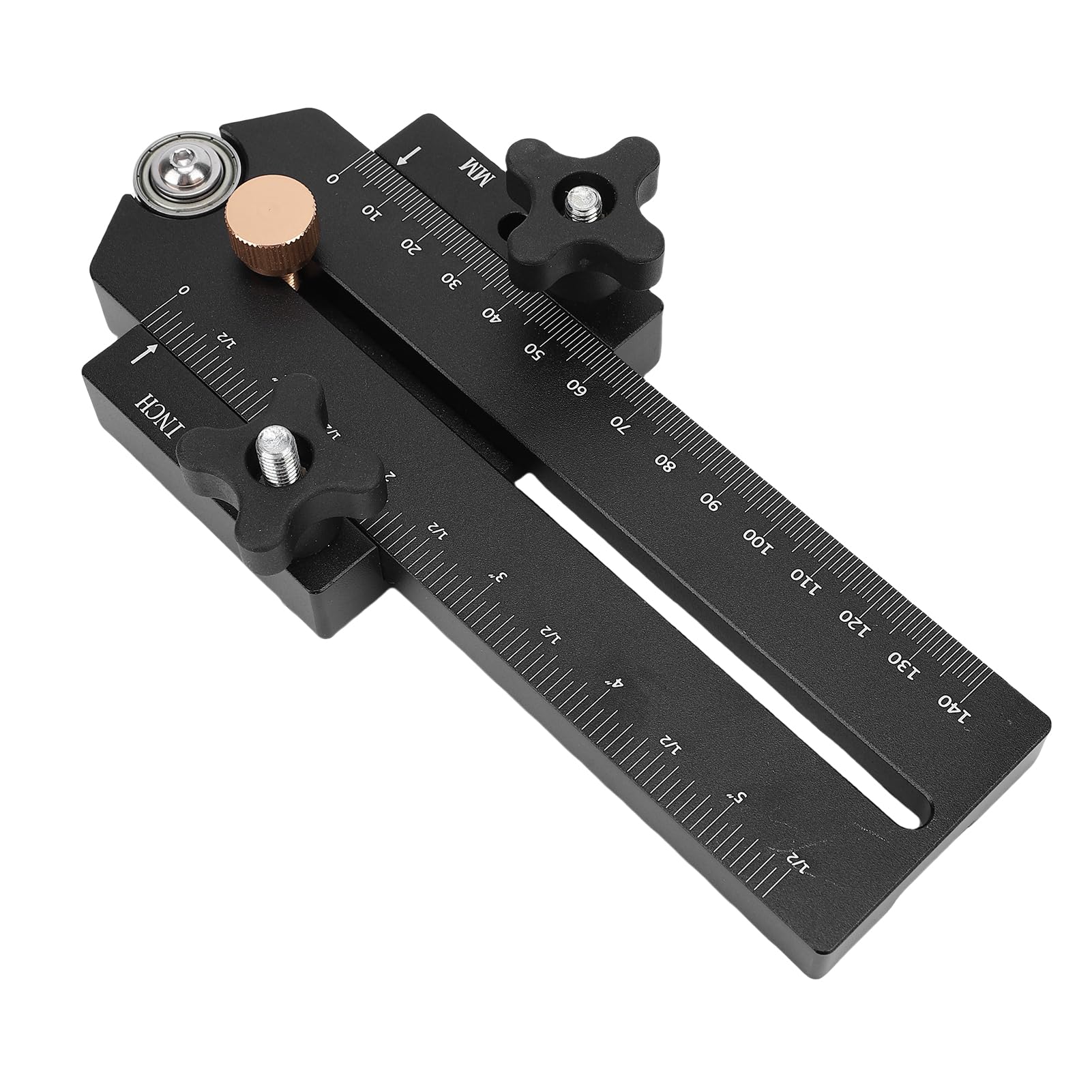 Jiawu Maschera per da Tavolo per Strappi Sottili e Veloci, Utensile in Alluminio per Carpentieri, Scanalatura a T da 3/8 X 3/4 Pollici, Ideale per Tagli Precisi, Nera