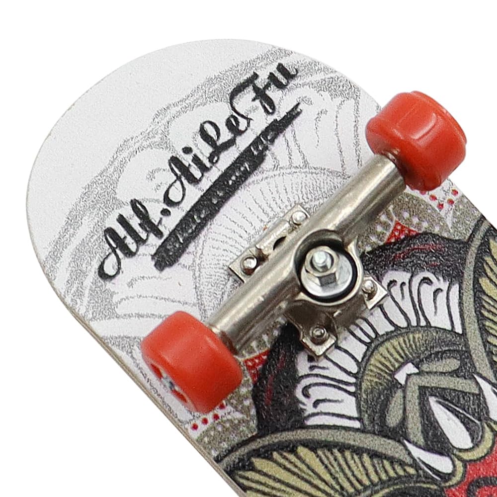 Tiardey Mini Finger Skateboard, Maple Wooden Alloy Fingerboard, Pro Finger Board with PU Non-Slip Box, Reduce Pressure - Image 4