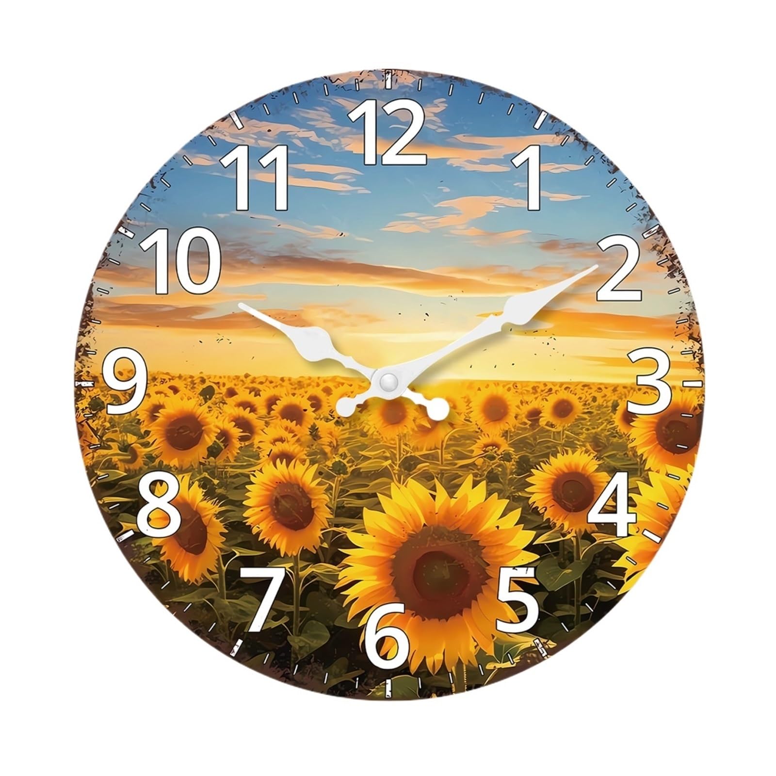 Horloge murale en bois sans tic-tac à quartz silencieux 10 pouces