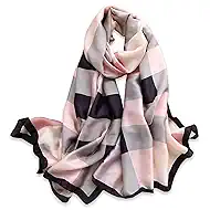 Large Silk Shawl Scarf for Women-Lightweight Satin Long Wrap Silky Fashion Neck Scarf Hijab Headscarf Sun Cover Shawl