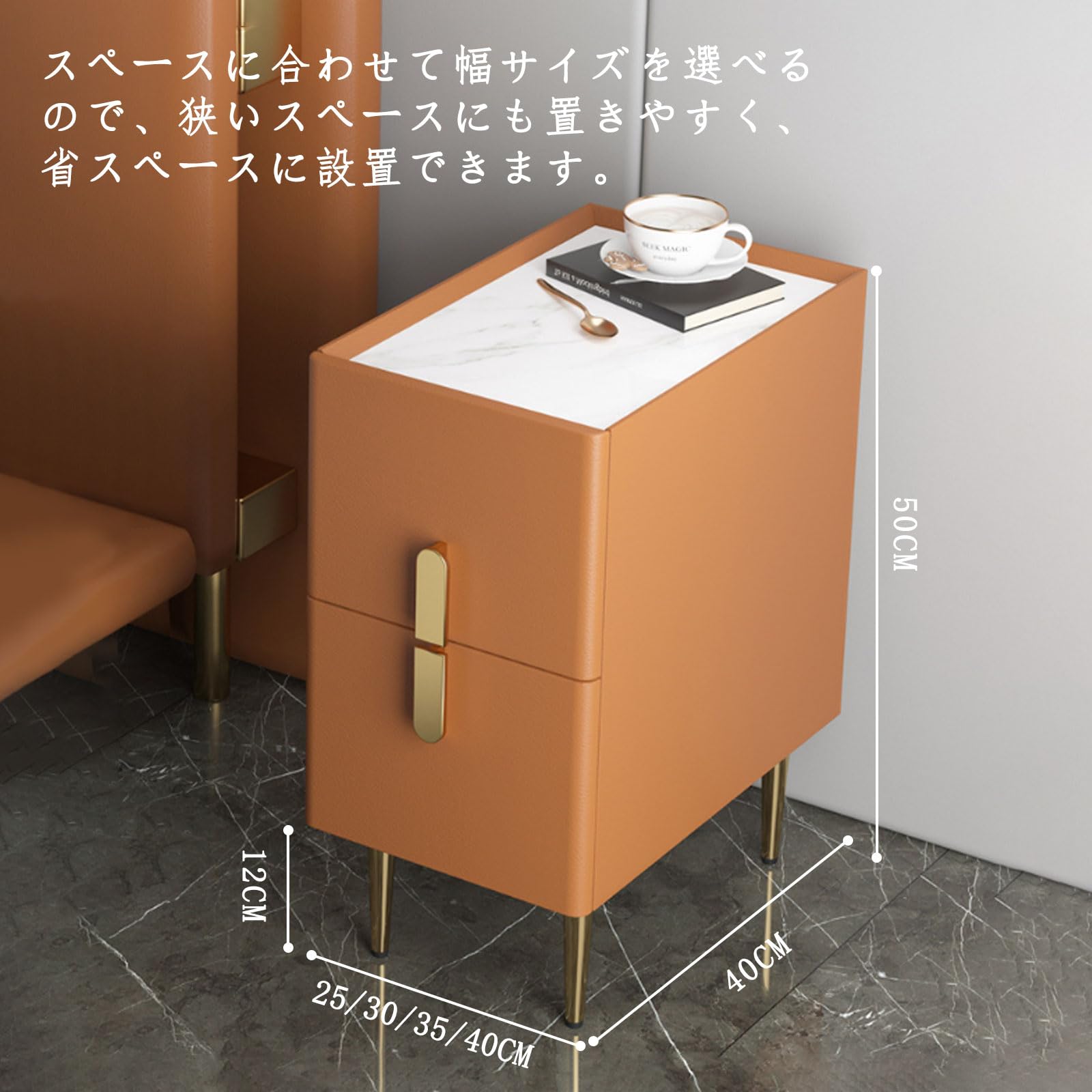 Amazon.co.jp: Anfiodas ナイトテーブル 二段引き出 ベッド