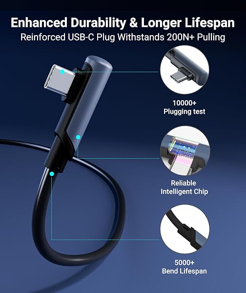 Syntech Link Kabel 3M, Kompatibel mit Oculus Meta Quest 3/3S, Quest2/1/Pro und Pico 4, PC Steam VR Zubehör, High Speed Datenübertragung, USB 3.0 zu USB C Kabel für VR und Gaming PC, Schwarz - 3
