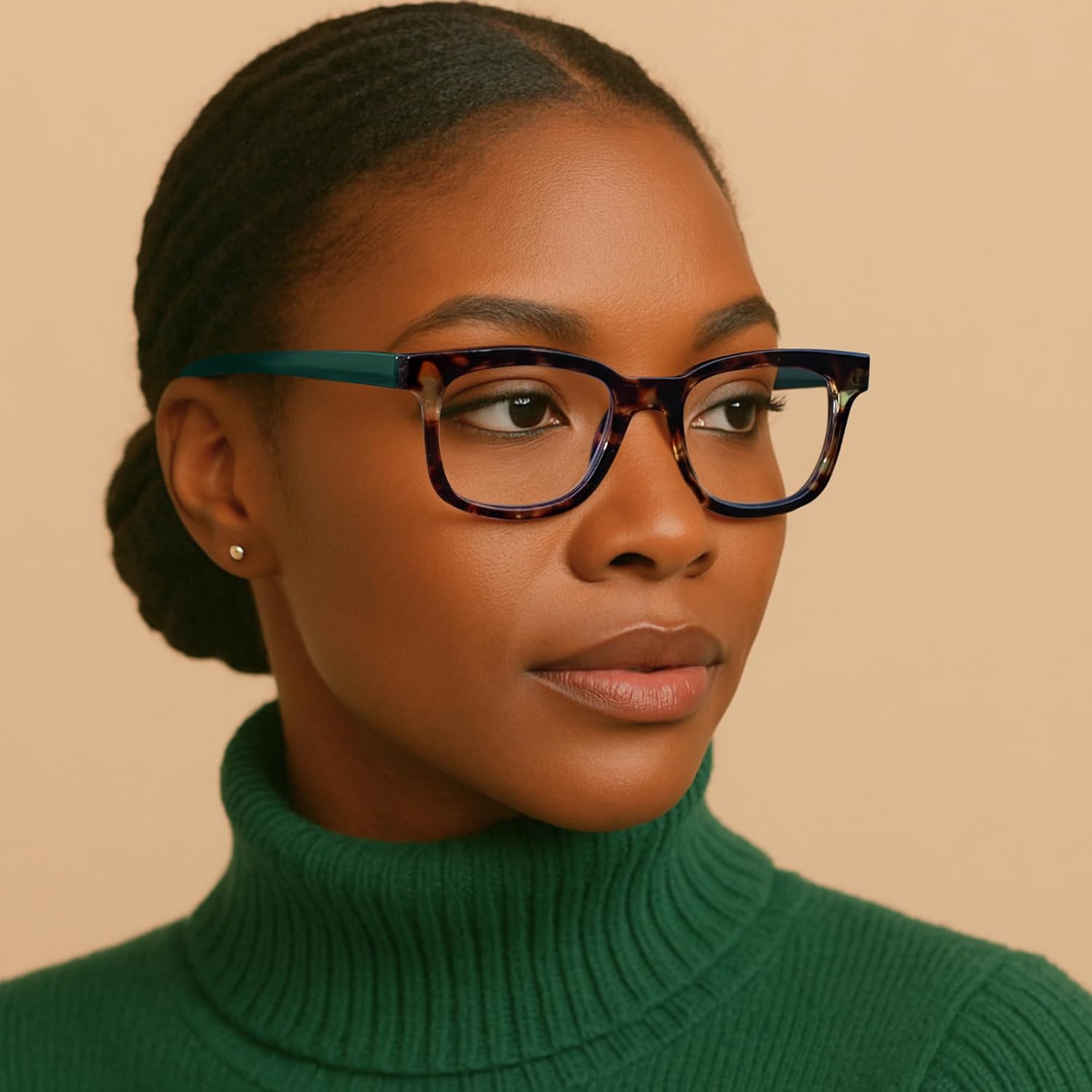 Green Tortoise Shell Blue Light Glasses Women to Look Trendy with High Vision - Sturdy Blue-Light Blocking Frames - Designed For All Face Shapes Readers Glasses Women - Reading Glasses Women 1.0