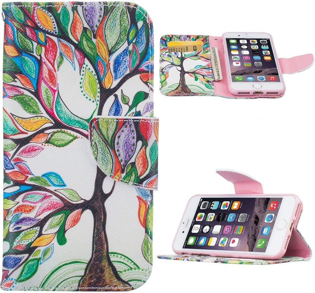 Coloyanxi Case for iPhone 7,iPhone 8 case,iPhone SE 2020, Premium PU Leather Flip Folio Carrying Magnetic Closure Protective Shell Wallet Case Cover for Apple iPhone 7/8,iPhone SE 2020 4.7"-Lucky tree
