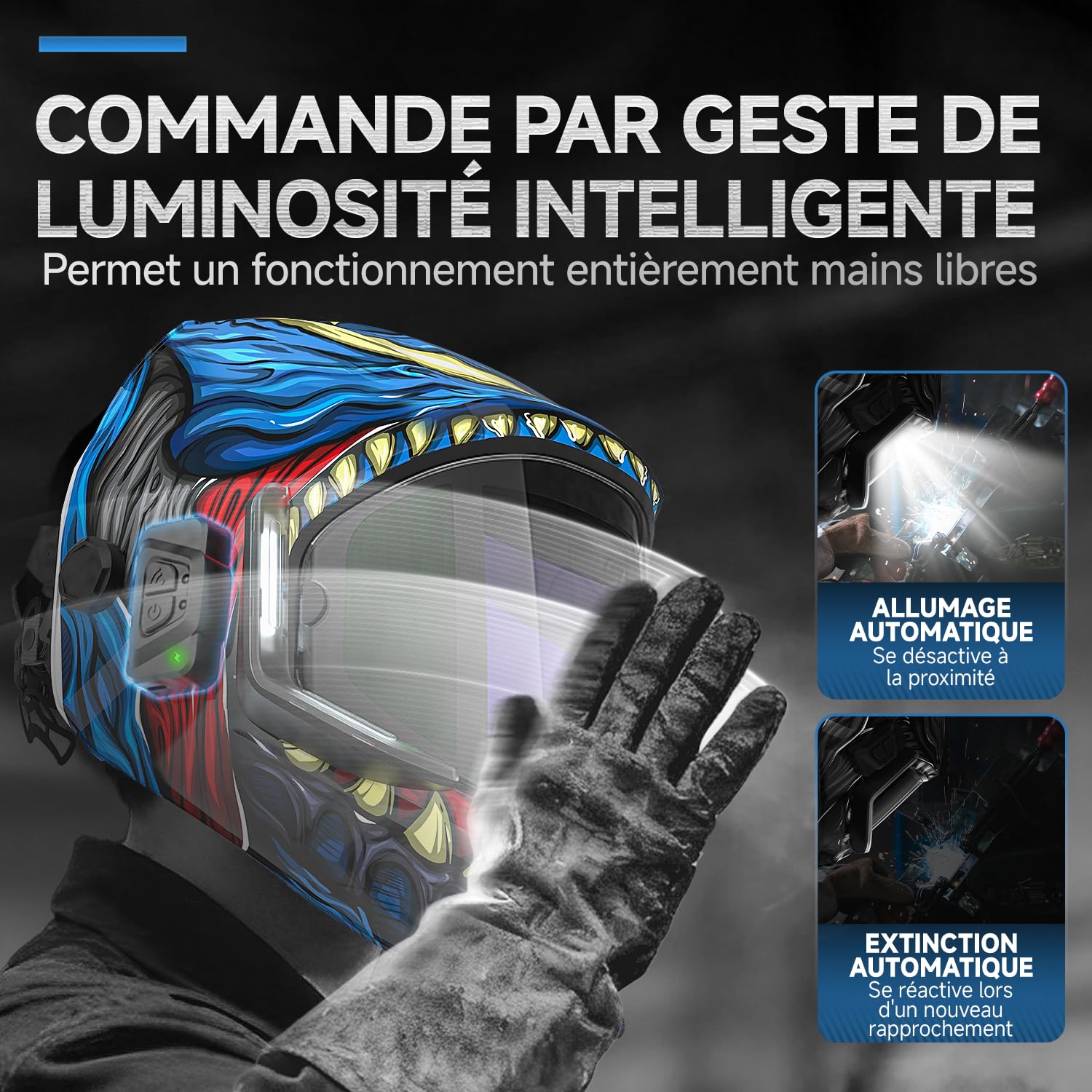 ANDELI Casque Soudure Automatique Vue Panoramique 180°丨4 LED Pro True Color