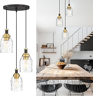 zeyu Adjustable Modern Cluster Pendant Light for Kitchen Island, 3-Light...