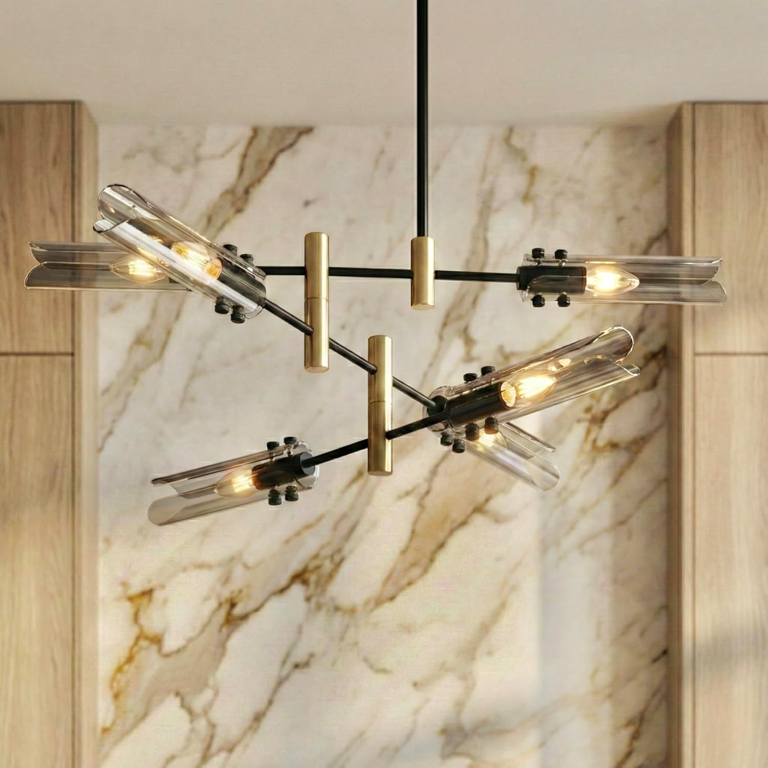 Modern Living room Dining room Sputnik Chandelier, Bedroom Hallway Light Fixtures, Pendant Lights Kitchen Island, Hanging Lights Ceiling Light Farmhouse Kitchen Decor Fixture Lamparas (Black & Gold-6)