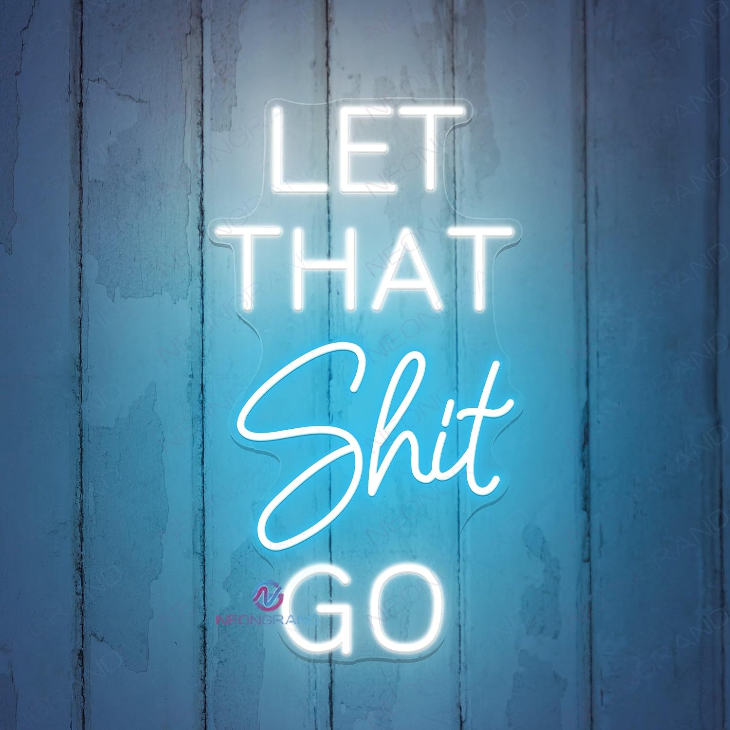 Let That Shit Go Sign Let That Shit Go LED Neon Light Housewarming Gift Home Decor Bath Room Sign Custom Neon Funny Neon Lights (Mix color 5-32x19") image 5