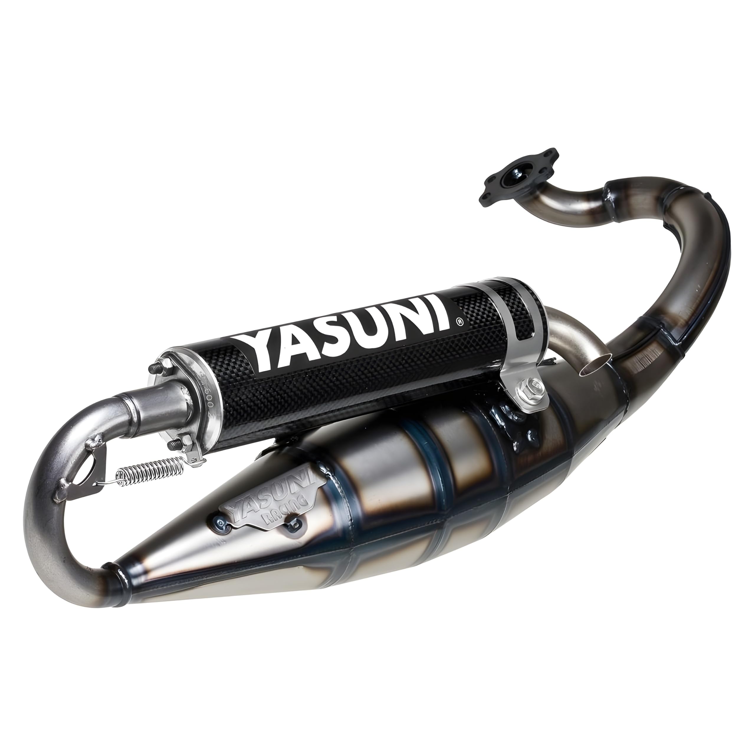 Układ wydechowy Yasuni Scooter R do silnika Derbi / , tłumik końcowy aramidowy, z certyfikatem ABE E Peugeot, Jetforce C-Tech, Ludix, Speedfight 3 LC 50