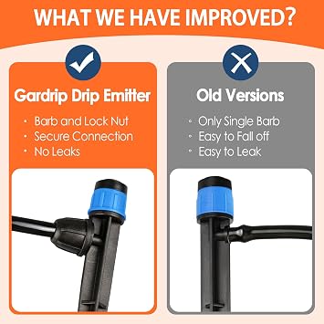 Gardrip 55 Pieces Drip Emitters Fan Shape with Stake for 1/4 Irrigation Tubing: Adjustable 360 Degree Water Flow Irrigation Universal Vortex Sprayer On 5 Stake Drip Pipe Sprinklers Fittings