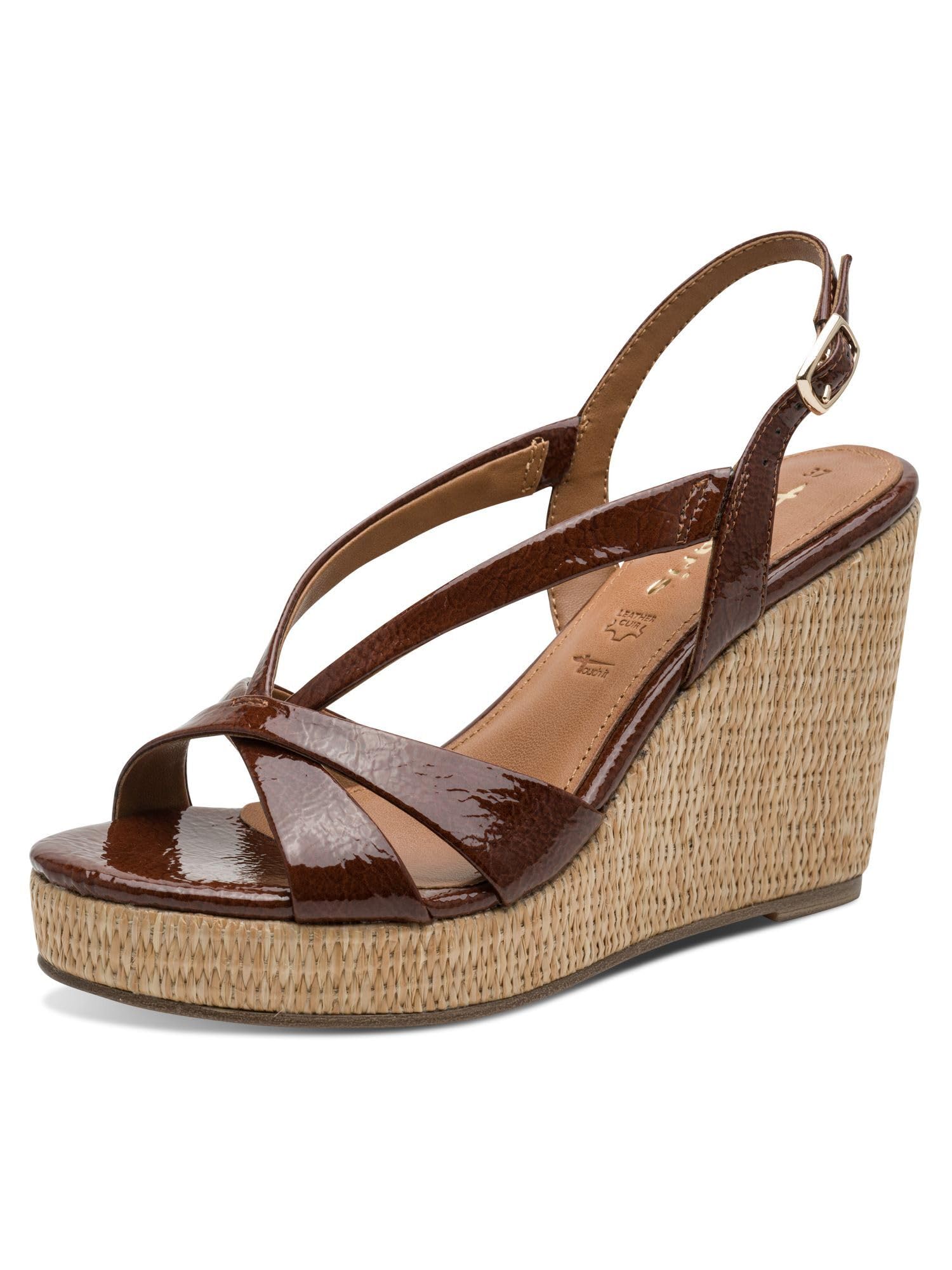 Tamaris Women’s sandal with wedge heel brown 5 UK