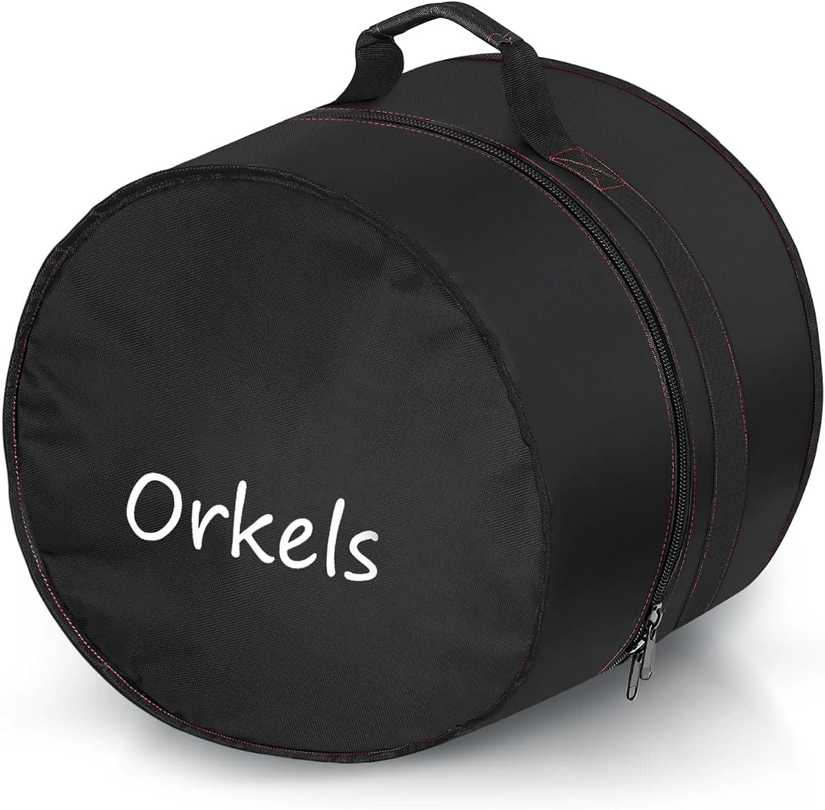 ORKELS Floor Tom Drum Bag, Padded Drum Case with 10mm Cushion, 600D Oxford Floor Tom Carrying Case with Reinforced Webbing for Storage & Transport, For-16''x16''/16''x14''-Tom Drum