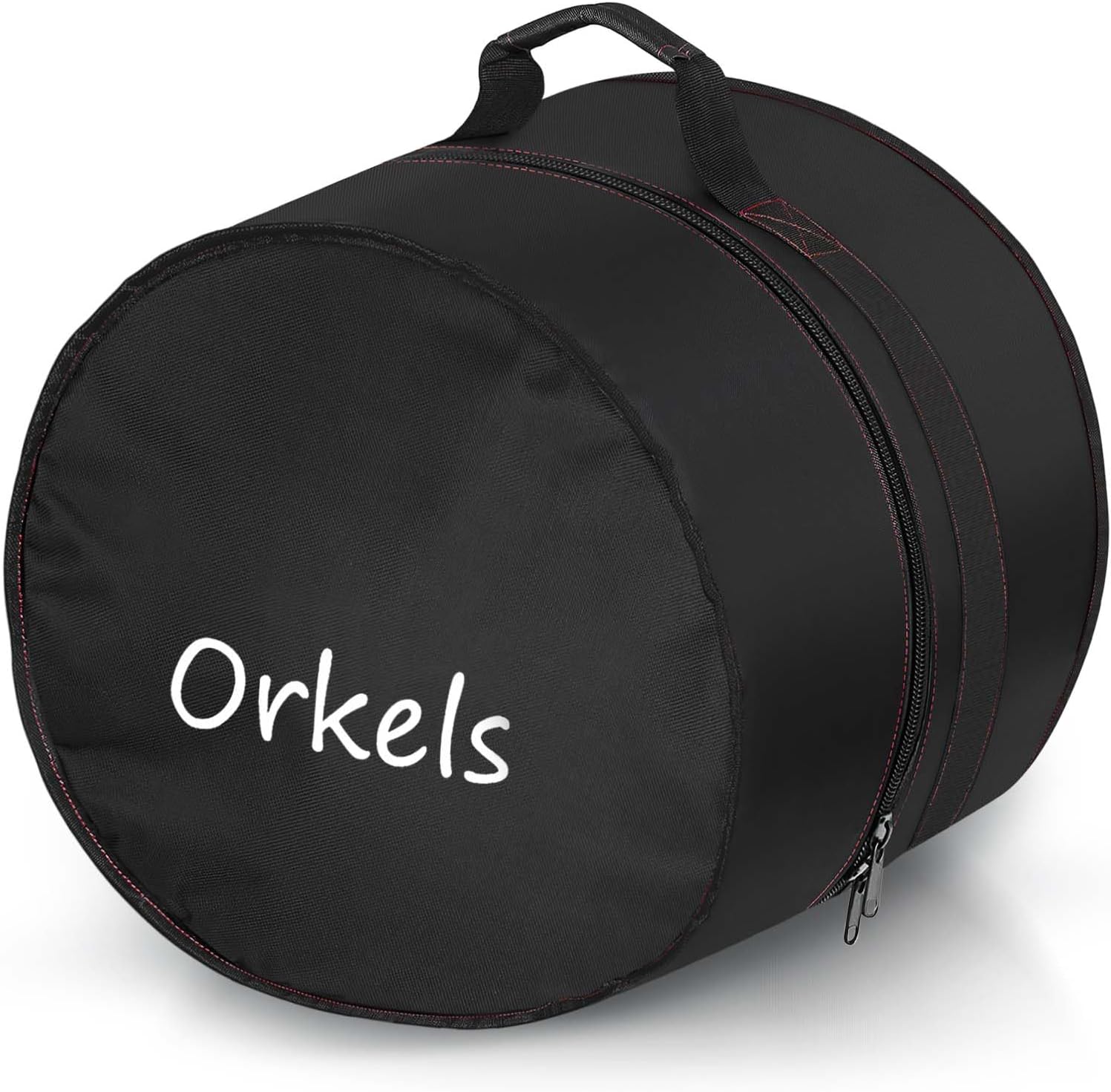 ORKELS Floor Tom Drum Bag, Padded Drum Case with 10mm Cushion, 600D Oxford Floor Tom Carrying Case with Reinforced Webbing for Storage & Transport, For-16''x16''/16''x14''-Tom Drum