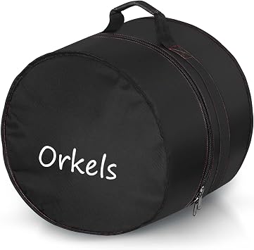 ORKELS Floor Tom Drum Bag, Padded Drum Case with 10mm Cushion, 600D Oxford Floor Tom Carrying Case with Reinforced Webbing for Storage & Transport, For-16x16/16x14-Tom Drum