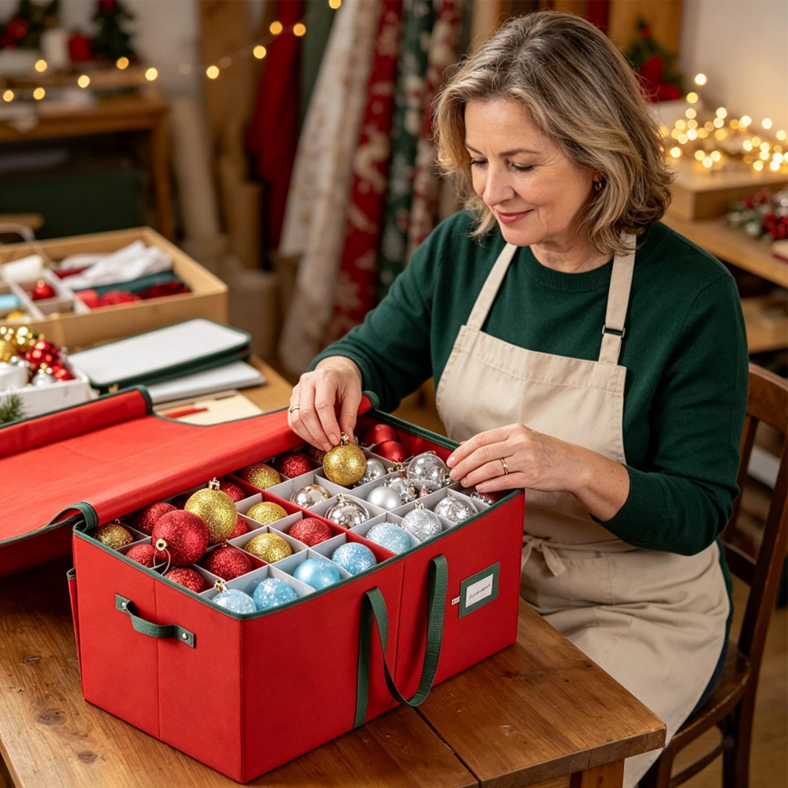 Ornament Storage Box - Organizer na Boże Narodzenie - Rozwiązanie Handle