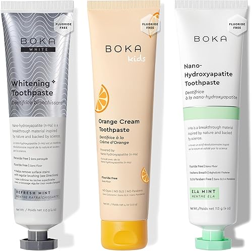 Miniatura 27 de Boka Pasta de dientes sin flúor, pasta de dientes nano hidroxiapatita, adecuada para dientes sensibles, para adultos y niños, cuidado bucal