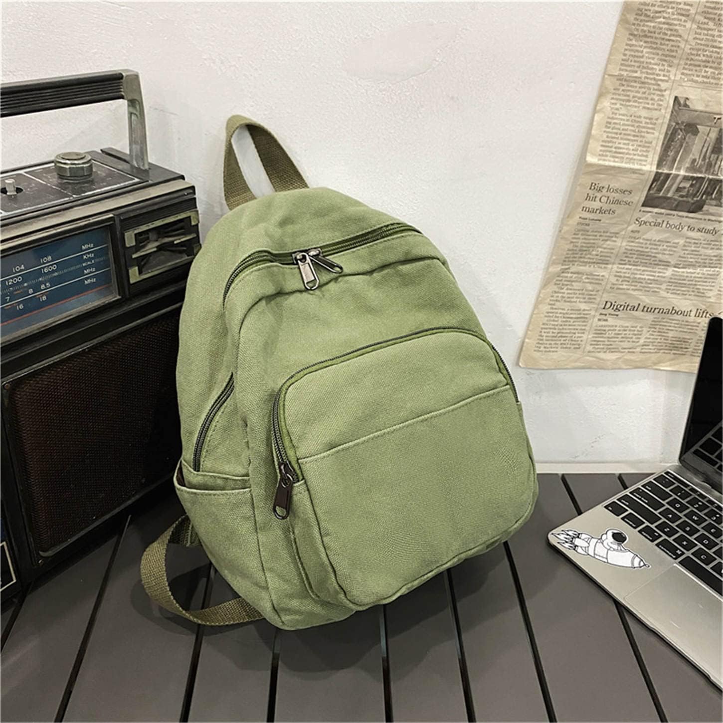 MaxxCloud Vintage Denim Laptop Backpack Casual Canvas Daypack Handbag Purse Lightweight Rucksack Shoulder Bag - Image 8