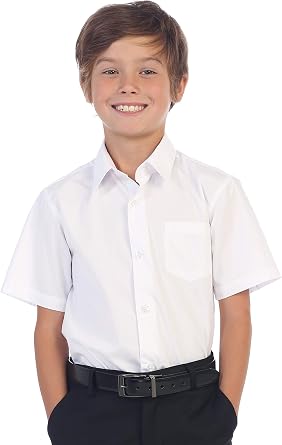 Gioberti Boys Short Sleeve Solid Dress Shirt