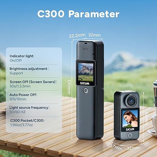 Miniatura 9 de SJCAM Combo esencial C300, cámara de acción 4K, cámara de cuerpo magnético y diseño desmontable de mano, vlogs para creadores de contenido YouTube