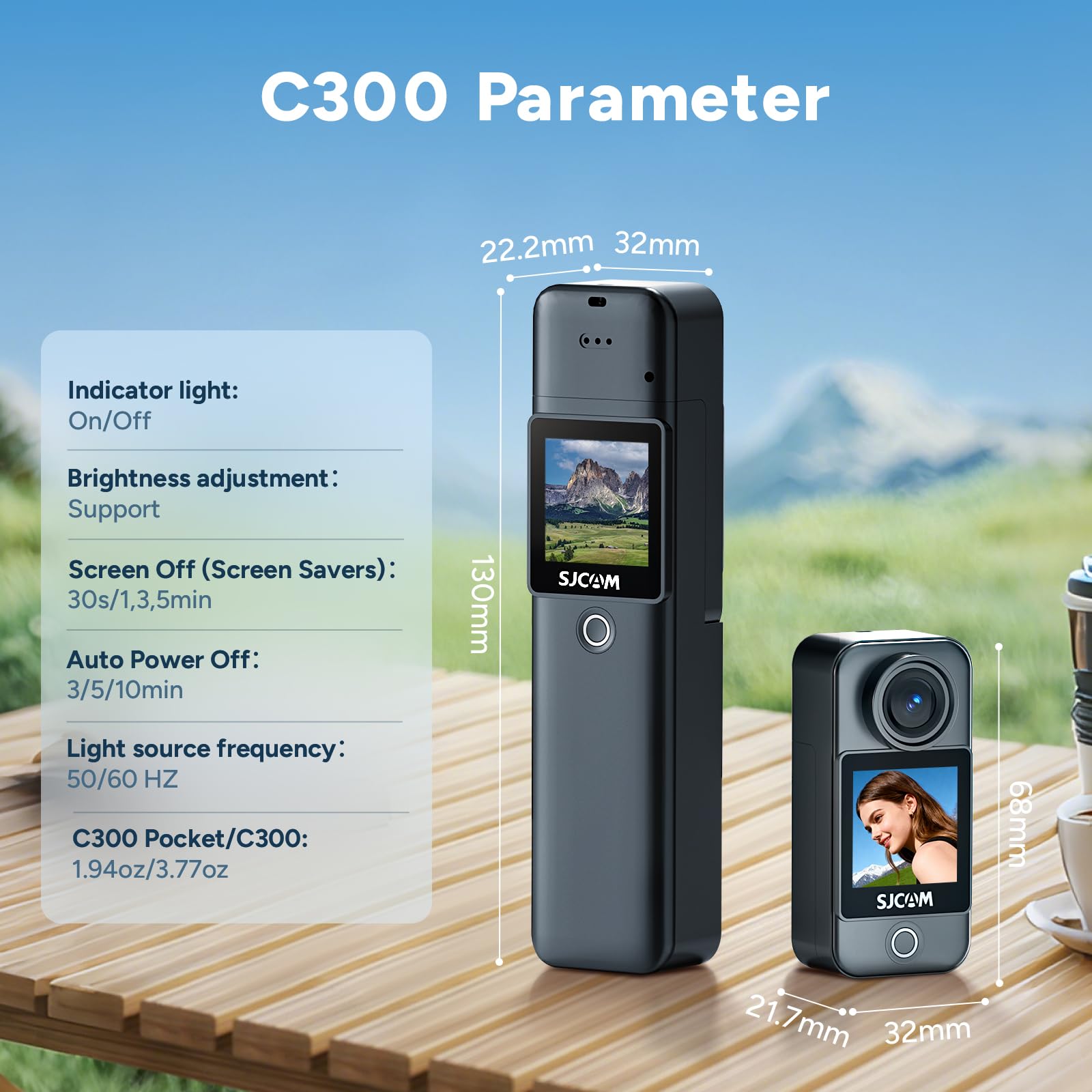 SJCAM C300 2IN1 Vlogging Camera,4K Pocket Travel YouTube Content Streaming,7H Power,6-Axis Stabilization,Dual-Touch Screen,30M Waterproof,Werable begginers Camera,familly,Camara para grabar contenido — view 7