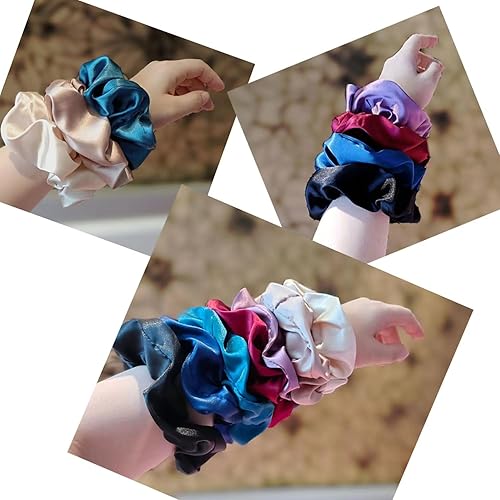 Miniatura 5 de 7 coleteros para el cabello para mujeres y niñas, coleteros de satén alargados para el cabello, lazos suaves y sedosos, accesorios para el cabello