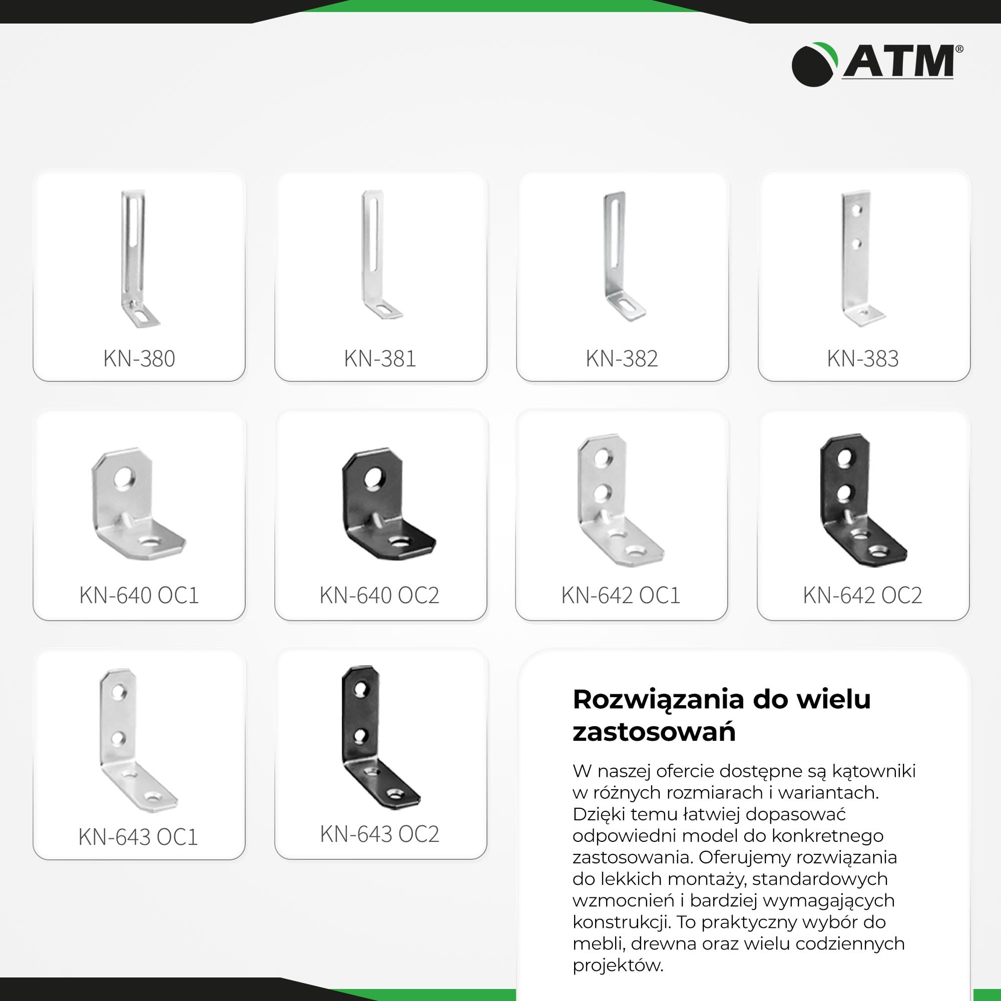 ATM Kątownik meblowy stalowy - Rozmiar 75x30x15 mm - Grubość 1,5 mm - Łącznik kątowy ocynkowany do drewna i mebli - 100 Sztuk