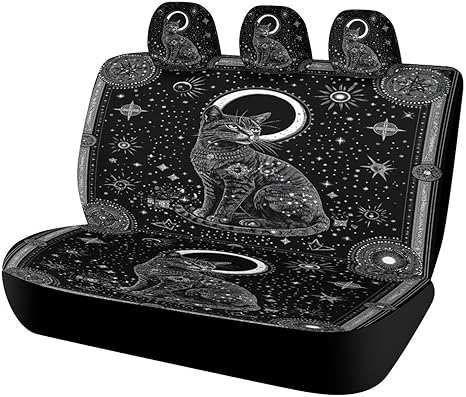 Astrological Cat Universal Car Seat Cover Automotive Seat Covers Compatible Universal Fit for SUV Van Trucks