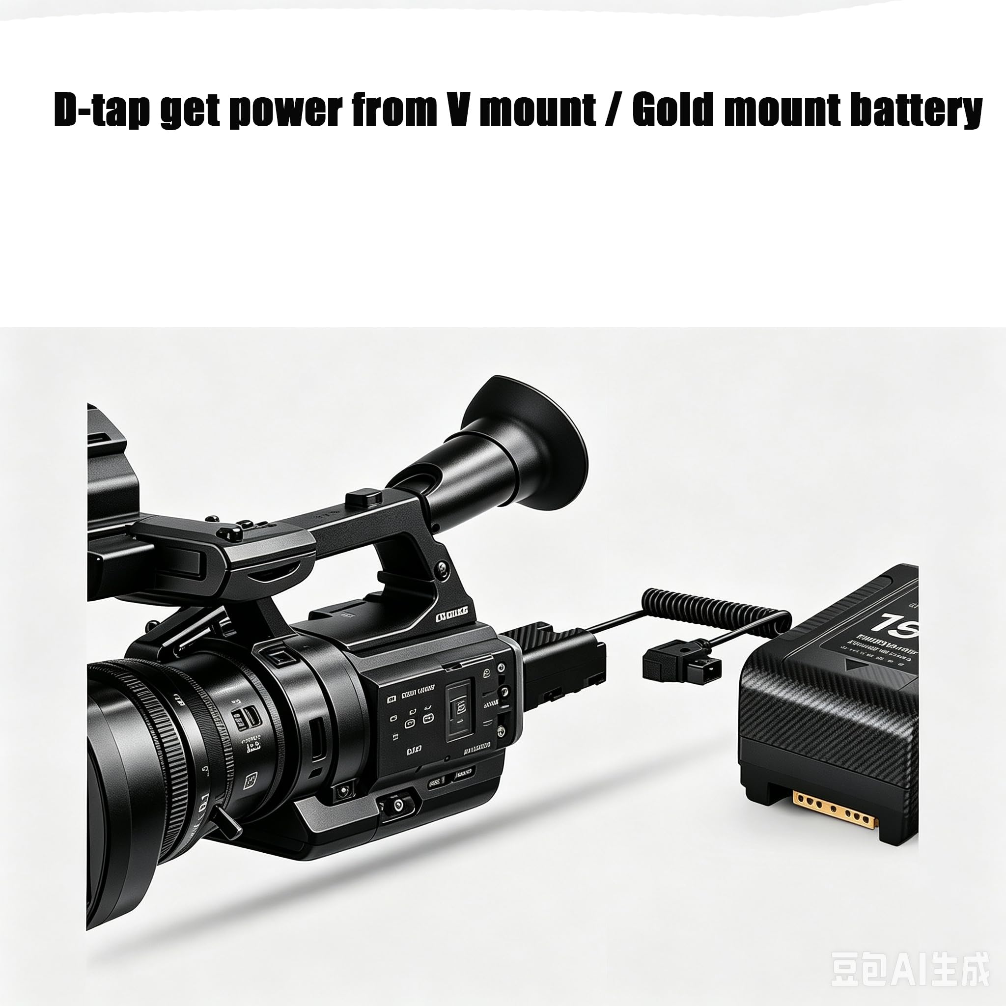 Fotga Zwijany kabel zasilający D-Tap do dekodowanej baterii BP-U30 zamiennik BP-U30/U60/U90 do Sony PXW-Z200 HXR-NX800 PXW-Z380 do kamery Blackmagic Pyxis 6K/12K