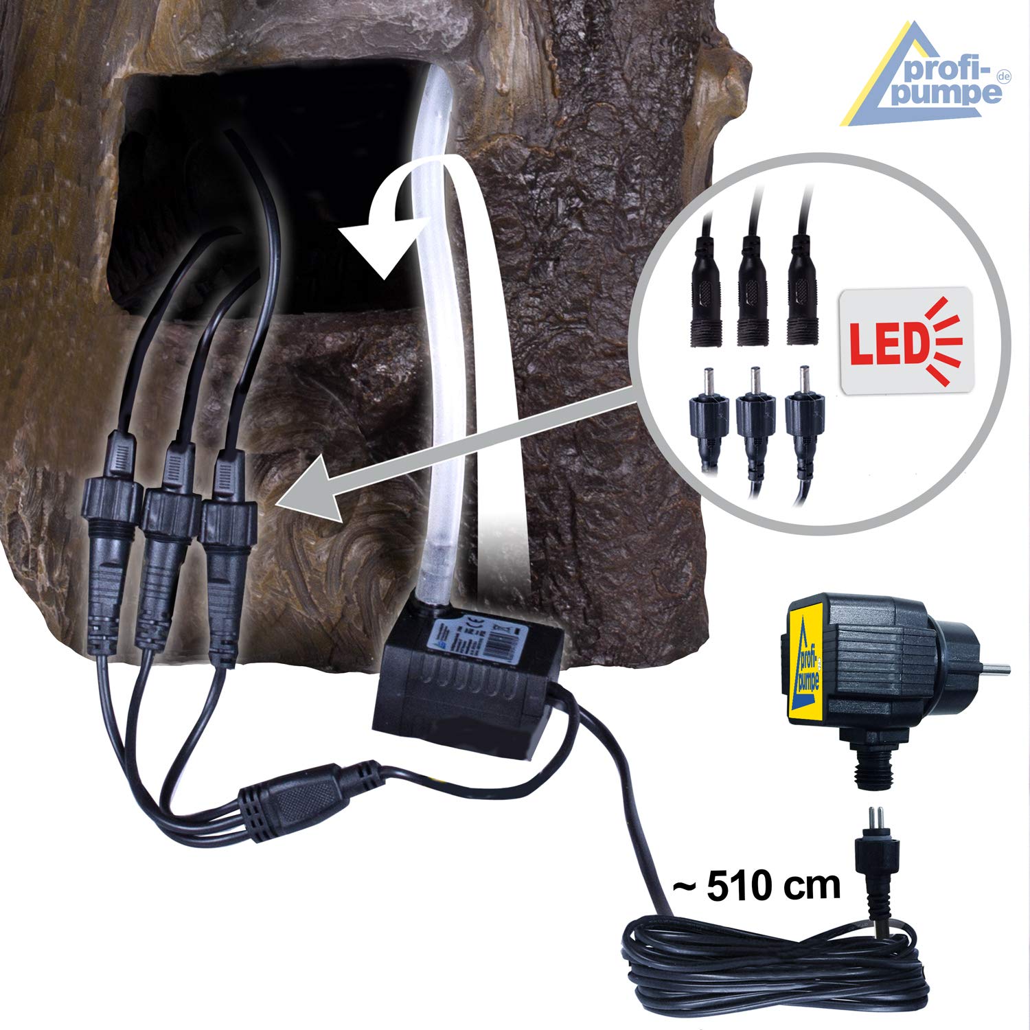 Produktbild von Gartenbrunnen Brunnen Zierbrunnen Zimmerbrunnen Springbrunnen Brunnen Frosch-Prinz Mit LED-Licht 230V Wasserfall Wasserspiel Für Garten