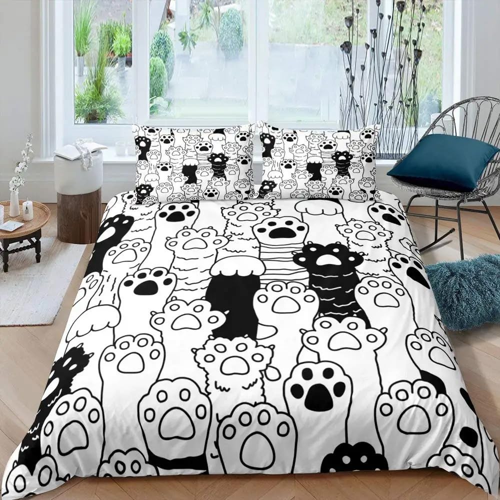 QBIDCSX Super King Size Duvet Cover Aldult Kittens Bedding Set with Zipper Closure Microfiber Soft Breathable Duvet Cover 102.3x86.7 inch + 2 Matching Pillowcases 19x29 inch, for Adults Teenagers