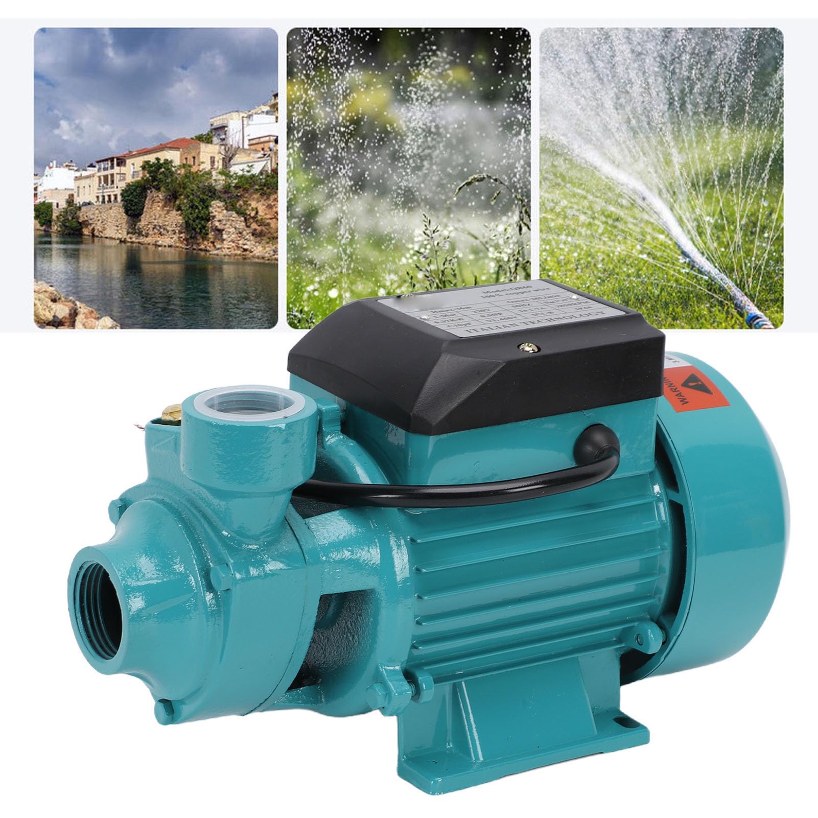 Demeras Bomba Centrífuga Eficiente, Ligera, Autocebante de 0,5 para Suministro de Agua, Uso Agrícola y Doméstico, Aluminio Fundido
