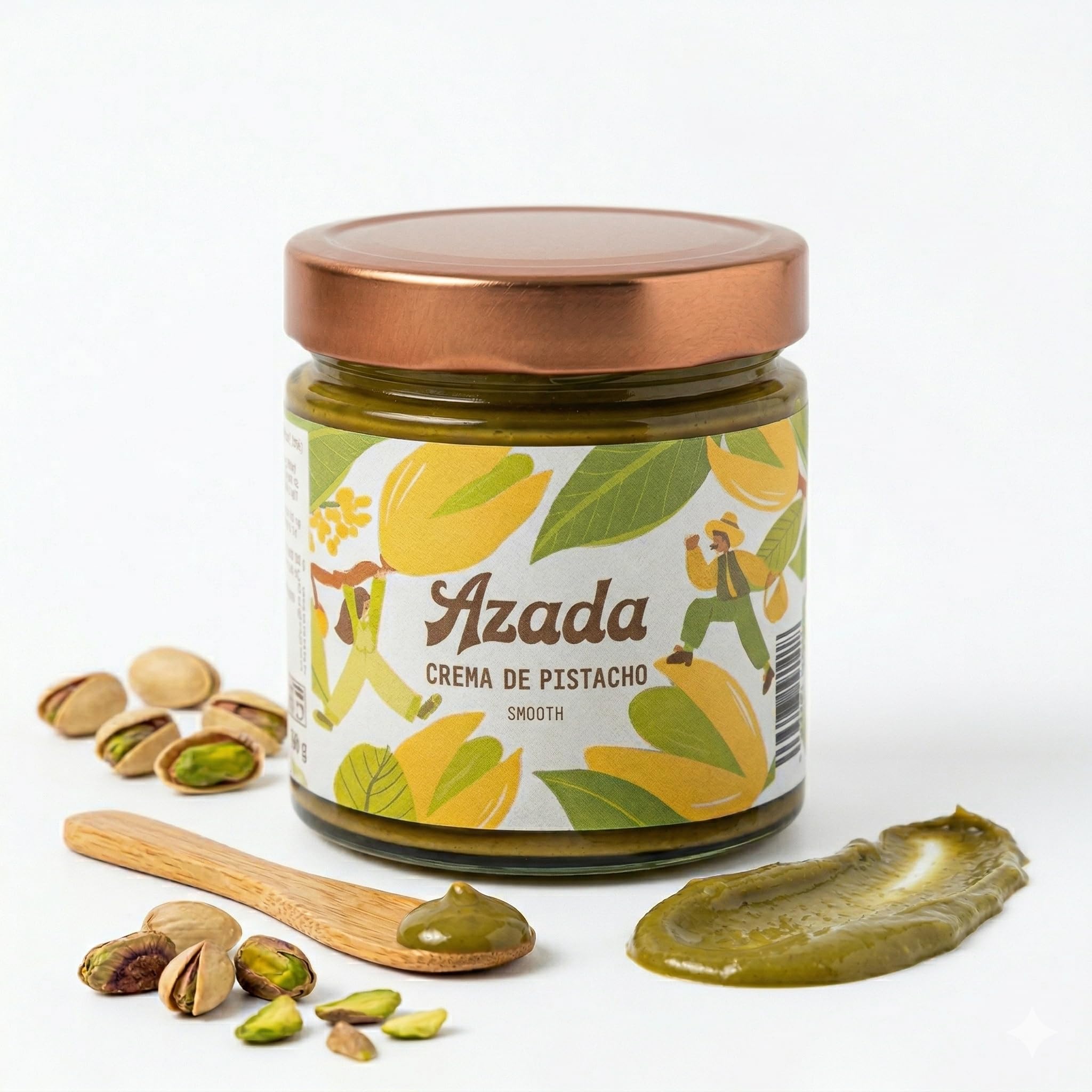 AZADA Crema de Pistacho 100% – Pistachio Cream Smooth – Crema Pistacho Sin Azúcar – Pistachio Butter Natural para Repostería y Desayunos - 350gr
