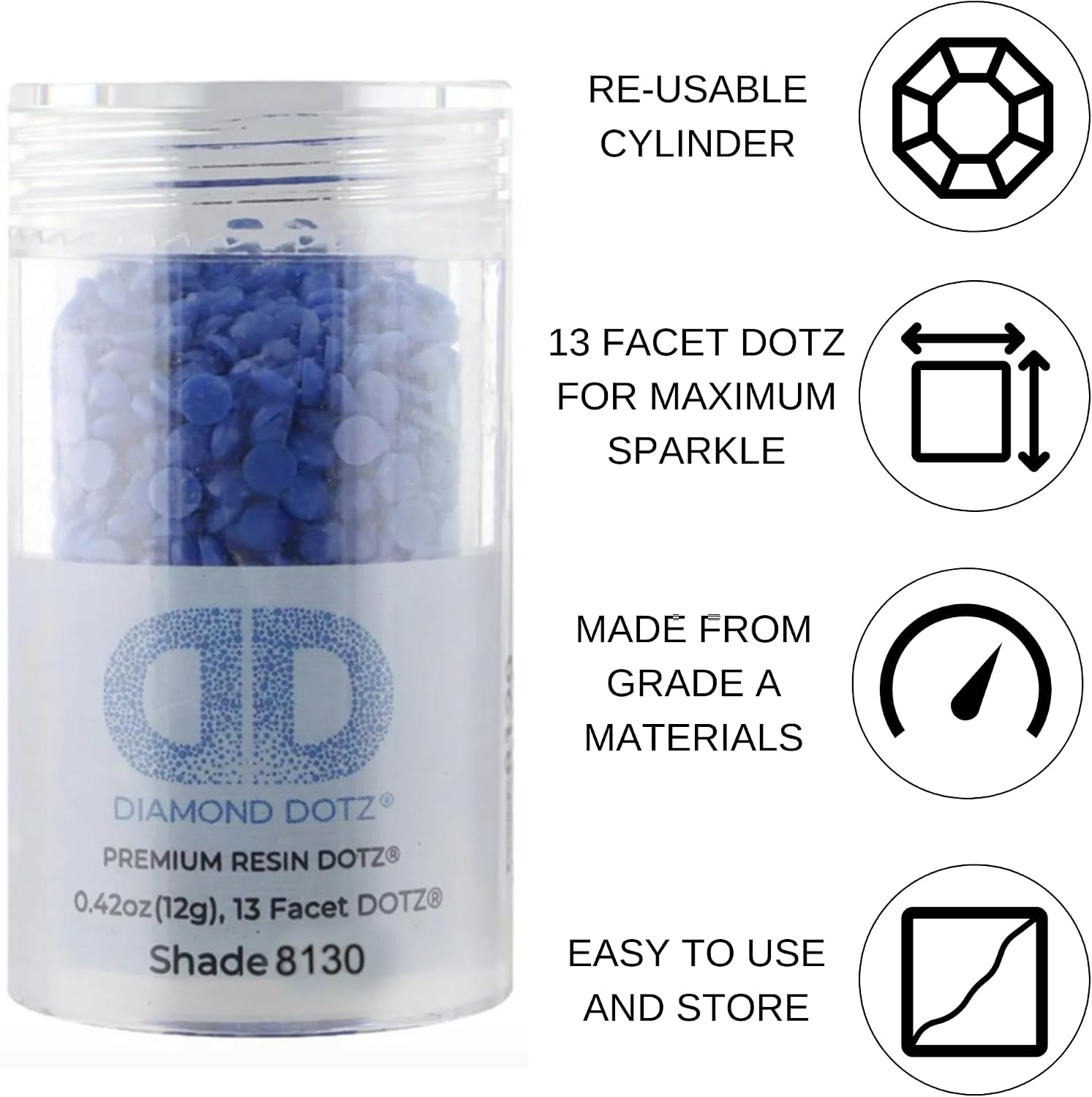Diamond Dotz 2.8MM 12G Cylinder Ocean Blue - Freestyle Diamond Painting Beads, Diamond Art Beads, Replacement Drills, Loose Gems for DIY Crafts and Art Projects