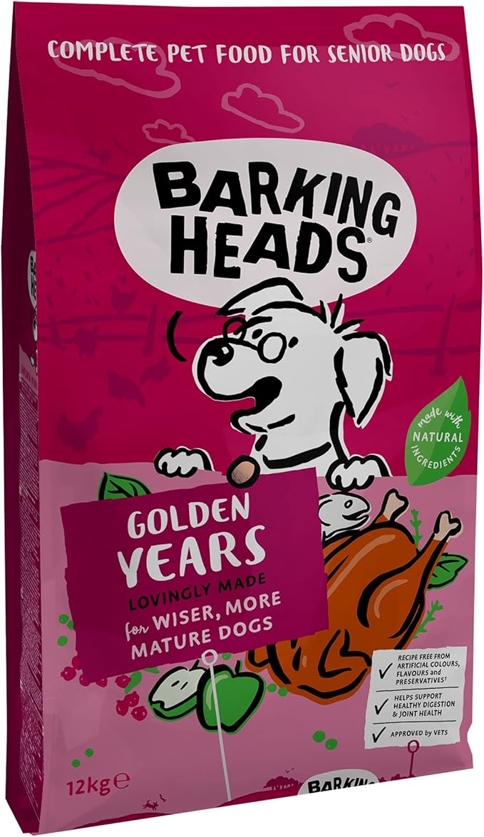 Barking Heads Dry Dog Food for Senior Dogs Chicken 12kg FreeRun