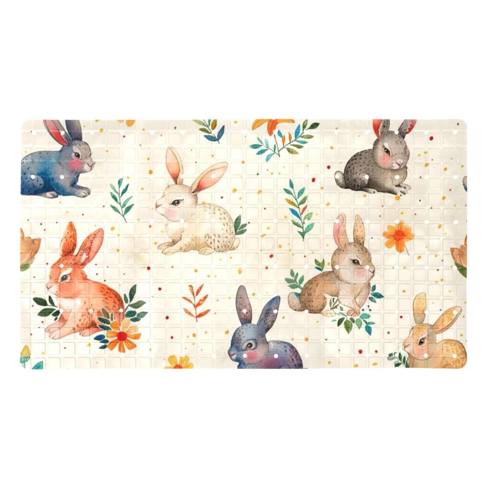 Tapis de bain antidérapant lapin pour éviter les glissades