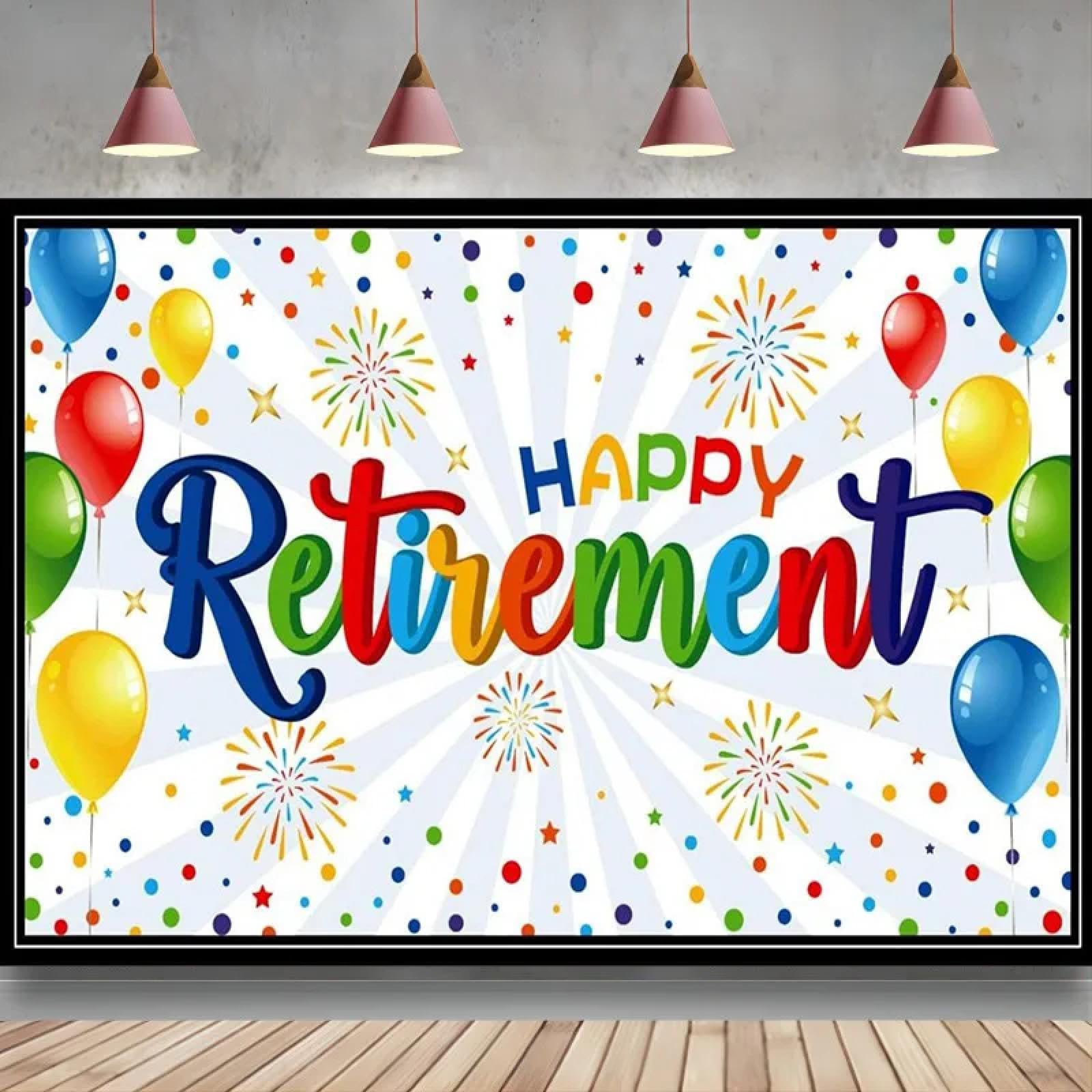 Felice Pensionamento Festa Decorazioni Gigante Colorato Banner Sfondo Fotografia Sfondo Forniture Photo Booth Puntelli 300x200CM