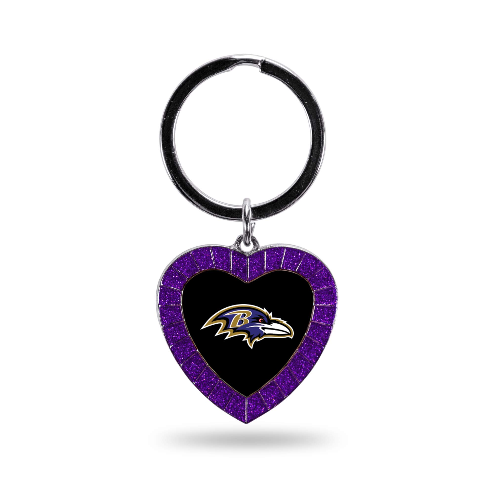 Rico Industries NFL Football Rhinestone Heart Keychain - Great Accessory