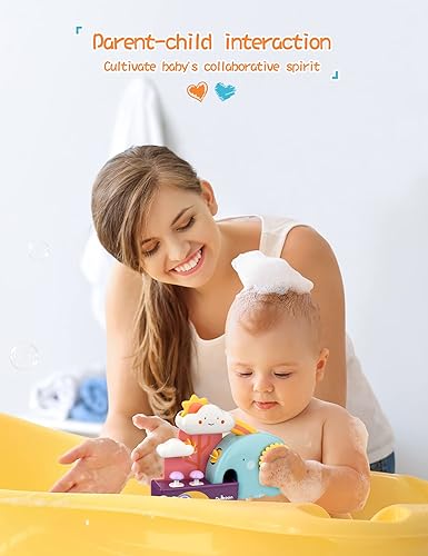 Miniatura 5 de TI-TOO Juguetes de baño para bebé, divertido juguete educativo de física simple para bañera de agua, juguetes divertidos para chapotear para niños