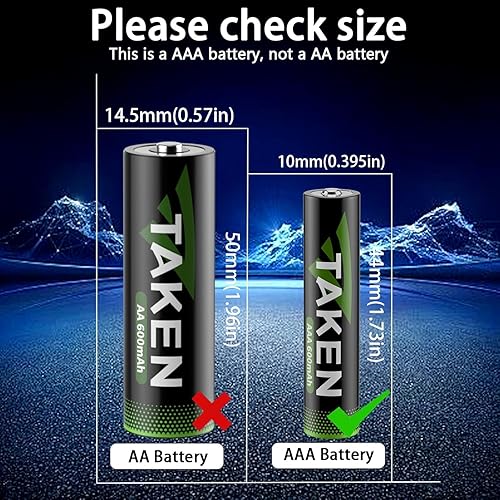 Miniatura 2 de Taken Paquete de 12 pilas AAA, baterías solares precargadas para luces solares al aire libre, luces de jardín, luces de cadena, luces de camino de