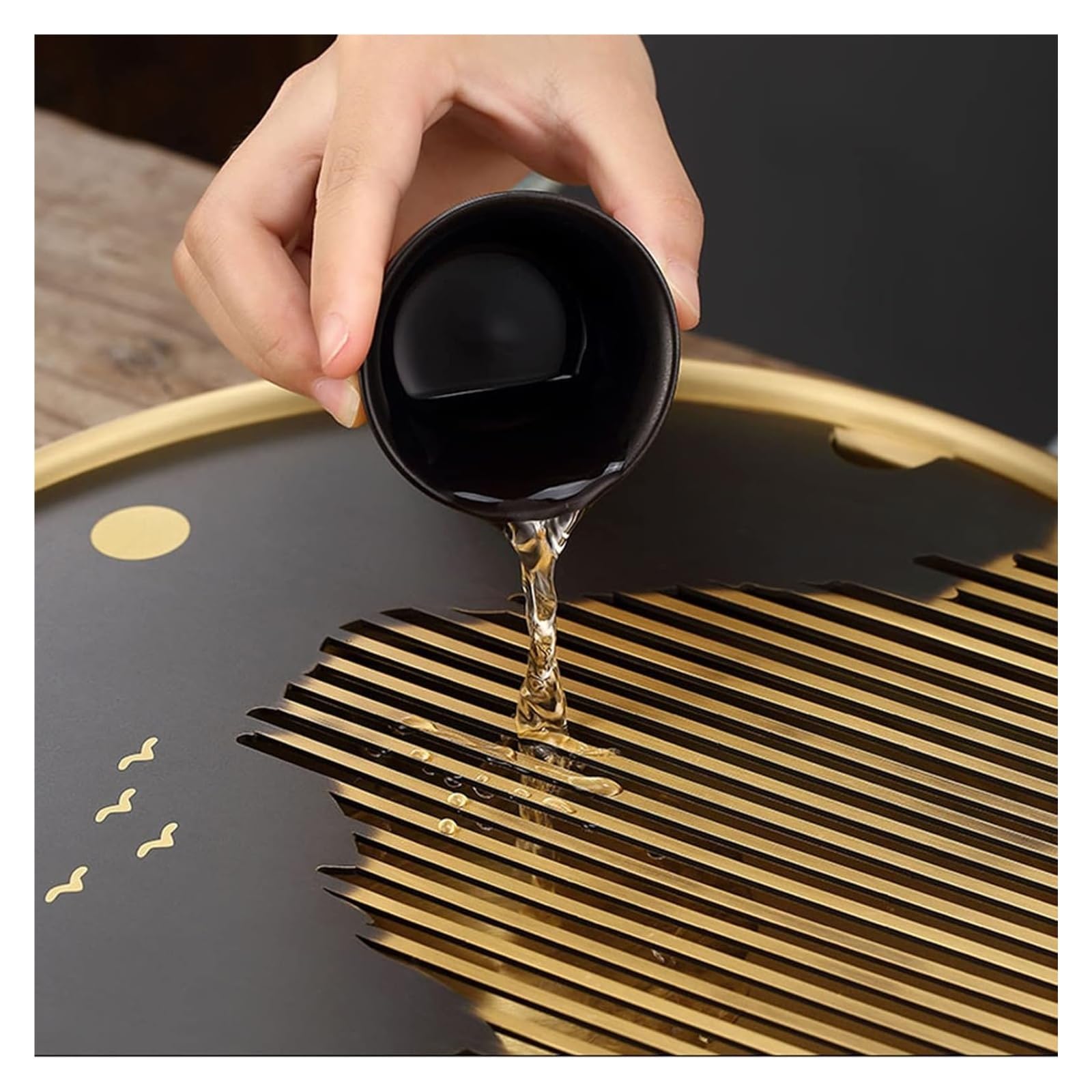 Kung-Fu-Teetablett, Kung Fu Kleines Teetablett, Kupfer-Wasserspeicher(B)