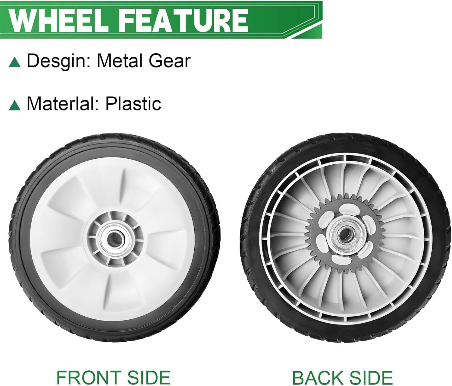 HRR216 Lawn Mower Wheels 2 Rear Wheels 42710-VE2-M02ZE & 2 Front Wheels 44710-VL0-L02ZB Compatible with Honda HRR216 HRT216 HRS216 Lawn Mower