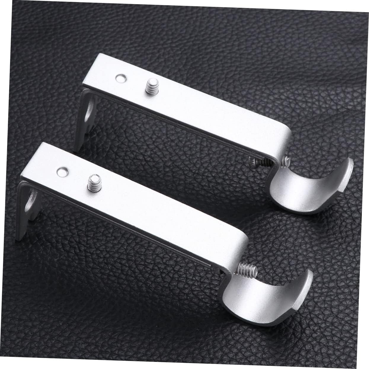 Curtain Rod Bracket Set, 19.05mm Adjustable Iron, 2 Pack Silver | Vintage Style, Easy Installation, Firm Rod Support, Wall Mounted Holder, Fits Home Window Treatment Hardware