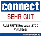 Fritz! Repeater 2700 (Ultra-Fast Wi-Fi 7 with up to 6,500 Mbps, Optimised WLAN Range, WLAN Mesh, Easy Setup, Highest Security Standard Thanks to WPA3/2, German Version) - 6