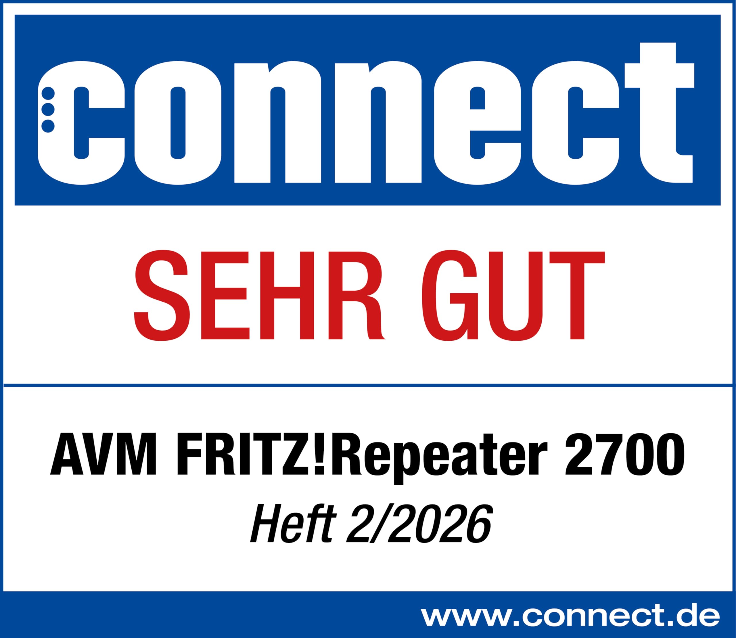 Fritz!Repeater 2700 Wi-Fi 7 6.500 MBit/s WLAN Mesh WPA3/2 deutschsprachige Version