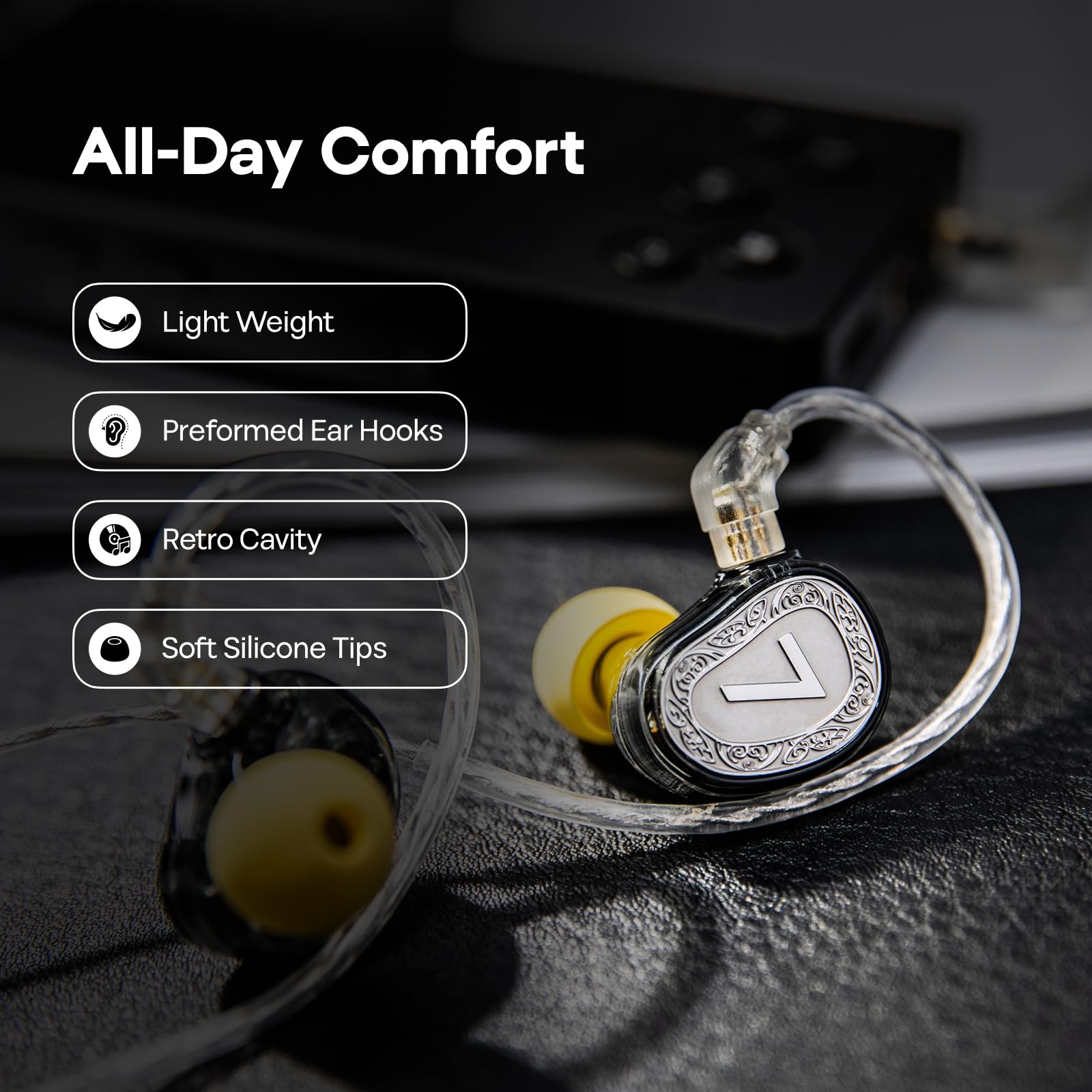 Linsoul 7Hz Elua Ultra Moniteur Intra-auriculaire, Écouteur à Double Pilote Dynamique, HiFi Filaires IEM avec câble OFC Haute pureté pour Musiciens audiophiles (Argent)