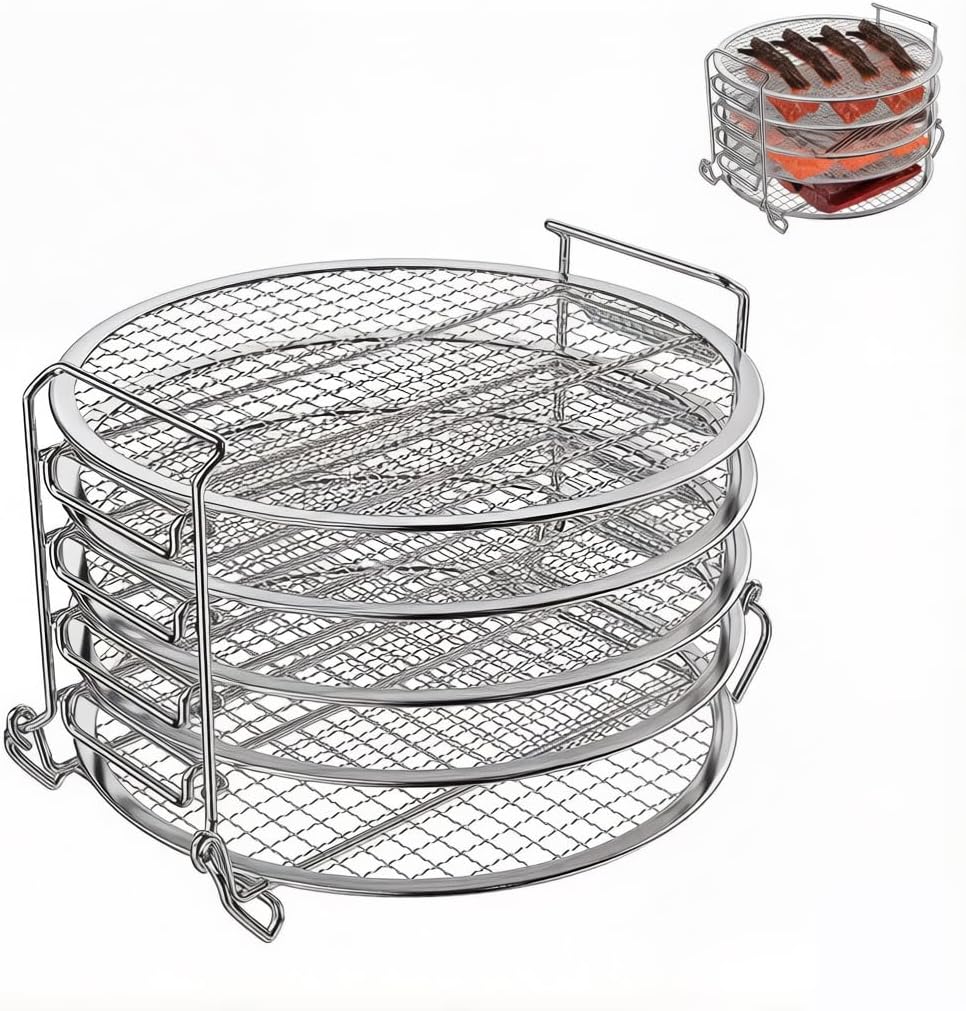 Dehydrator Rack Stainless Steel Stand for Ninja Foodi Air Fryer Accessories, Compatible with Ninja Foodi 6.5 & 8 Qt Pressure Cooker and Instant Pot Duo Crisp 8 Qt