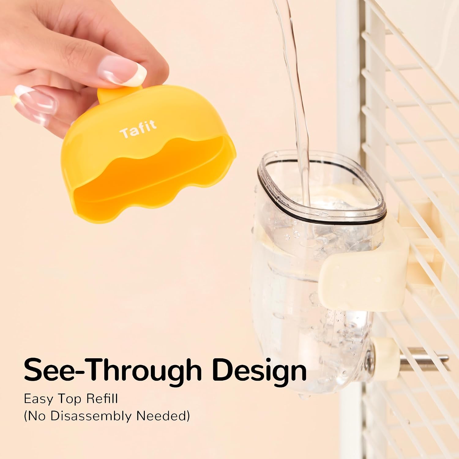 Leak-Proof Automatic Bird Water Feeder with Spring Valve, Clear No Mess Cage Water Dispenser for Parakeets, Cockatiels, Budgies, Finches, Lovebirds & Canaries, 4.1 fl oz (120ml), Purple